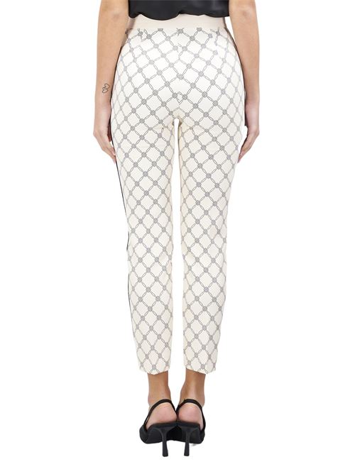 Pantalone in crepe c/stampa a losanghe burro Elisabetta Franchi | PAS7151E2E84